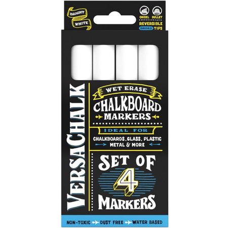 VersaChalk- Liquid Chalkboard Markers - bold - Wit 4 stuks