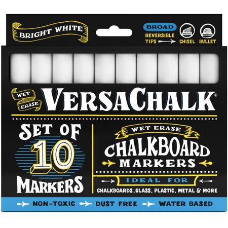VersaChalk- Liquid Chalkboard Markers - bold- 10 stuks - wit