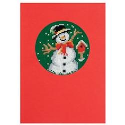 borduurpakket 12.102 kerstkaart, sneeuwman (incl. p.p. kaart en enveloppe)
