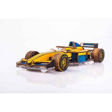 Veter Models, Racer V3, AKV-05, Geel met Blauw, 17x7x4cm