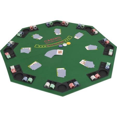 VidaLife Poker tafelblad voor 8 spelers 2-voudig inklapbaar groen