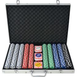 VidaLife Pokerset met 1000 chips aluminium