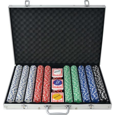 VidaLife Pokerset met 1000 chips aluminium