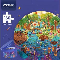 MiDeer Ronde Puzzels 150 stuks in mooi Geschenkdoos  - Dag- en Nachtleven -  Puzzel voor kinderen vanaf 5 jaar