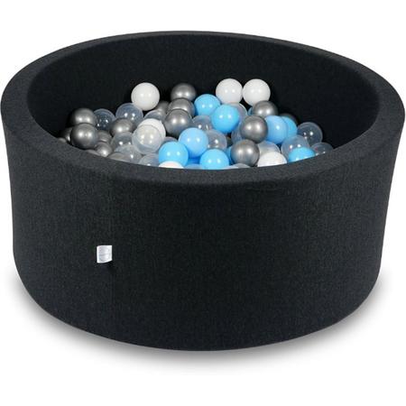 Ballenbak - 300 ballen - 90 x 40 cm - ballenbad - rond zwart