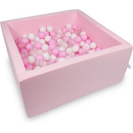 Ballenbak - 400 ballen - 90 x 90 x 40 cm - ballenbad - vierkant roze