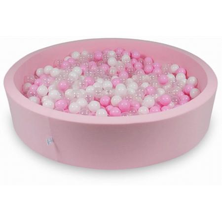Ballenbak - 600 ballen - 130 x 30 cm - ballenbad - rond roze