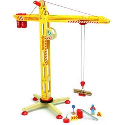 VILAC grote speelgoed hijskraan van hout inclusief accessoires - 80cm H.