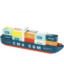 Vilac groot houten containerschip CMA CGM - handgemaakt.