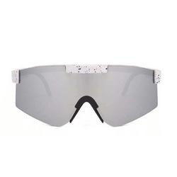 Viper Zonnebril - Sport Zonnebril - Viper Glasses - Wintersport zonnebril - sneeuw - ski bril - Fietsbril - Sportbril - UV 400 Festival Snelle Planga - Wit gespikkeld