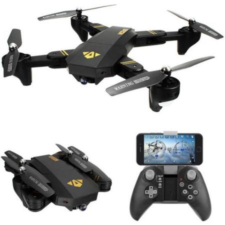 Visuo RC drone XS809H-W-HD-G (inclusief 3 batterijen) met FPV Wifi met Wide Angle HD camera (quadcopter)