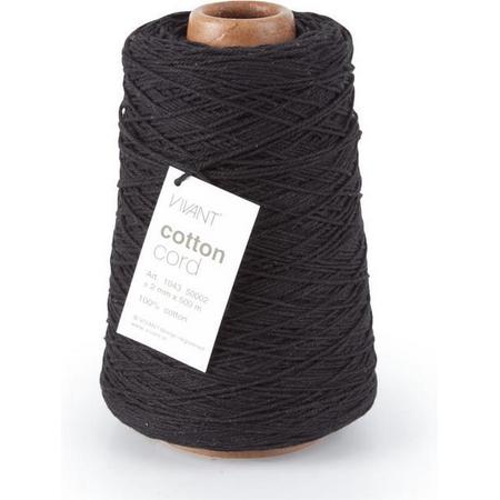 Cotton Cord/ Katoen touw 500 meter zwart