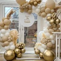 Bruiloft boog Incl. 125 ballonen - boog - ballonen - bruiloft - trouwerij - decoratie - goud - wit - beige