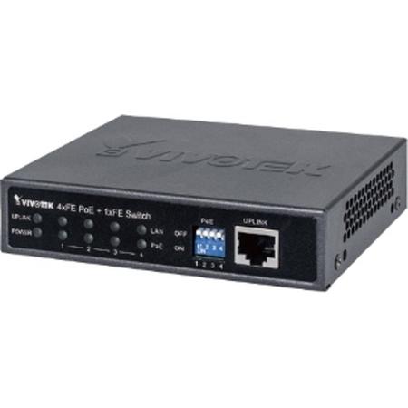 VIVOTEK AW-FED-0500-065 Unmanaged Fast Ethernet (10/100) Power over Ethernet (PoE) Zwart netwerk-switch
