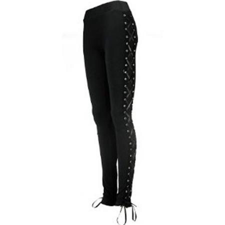Corset legging met kant zwart - Gothic Glamrock Metal - L - Vixxsin