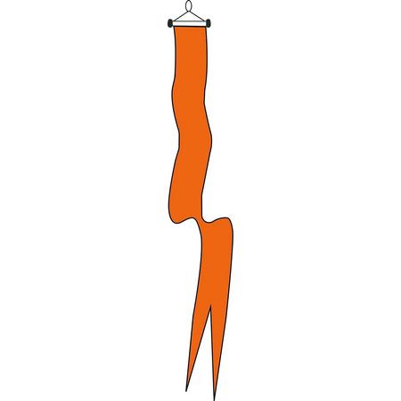 Oranje wimpel 25x400cm met zwaluwstaart