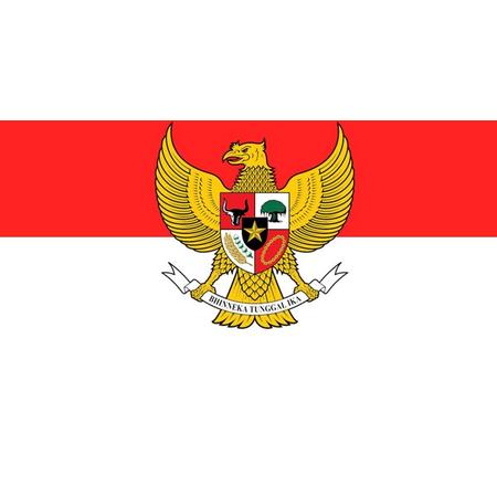 Vlag Indonesie met Garuda 30x45cm