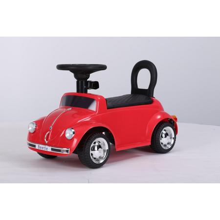 VW Beetle rood, loopauto met multimedia unit, USB en mp3 (FTF beetle)