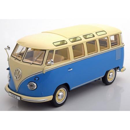 Volkswagen Bulli T1 Samba Bus 1-18 KK Scale Blauw / Creme Limited 750 Pieces