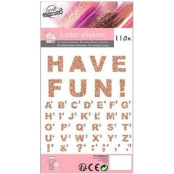 stickers letters junior 22,8 cm papier roze 110 stuks