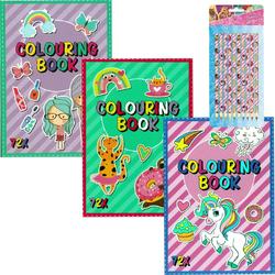 3 kleurboeken A4 - Meisjes - Incl. 10 Disney Princess kleurpotloden