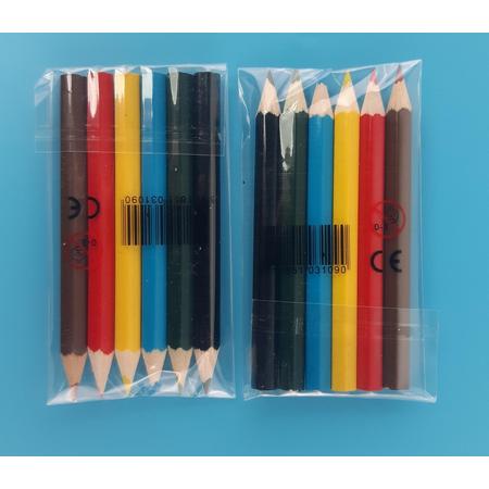 Kleurpotloden - Kleurpotloden kinderen - 2x6 stuks - kleurpotloden peuters - potlood - kleurpotloodjes