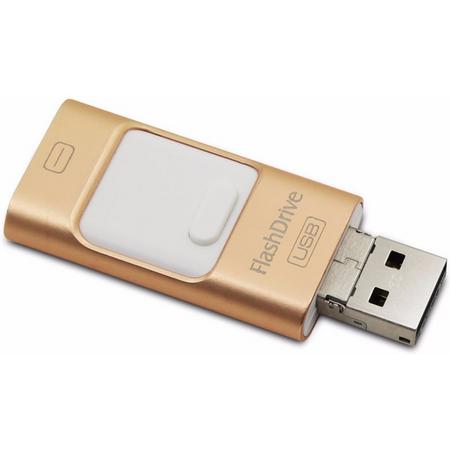 3 in 1 Flash Drive - Goudkleurig - 128 GB
