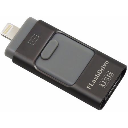 3 in 1 Flash Drive - Zwart - 128 GB