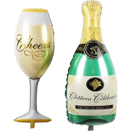 Ballon Champagne Champagneglas   Feesten en Partijen   Mega Trouw Ballon   Grote Folie Ballonnen