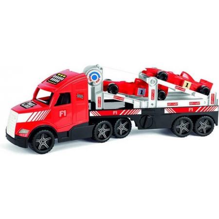Wader Autotransport Truck Met Twee Formule 1 Auto´s 79 Cm Rood
