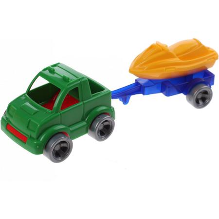 Wader Kids Cars Aanhanger Met Jetski Groen/geel
