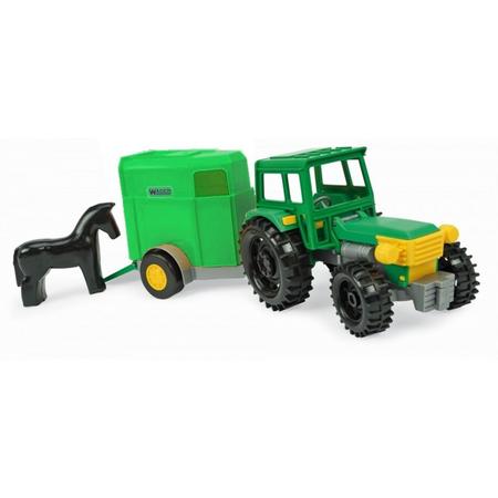 Wader Tractor Met Trailer 36 Cm Groen