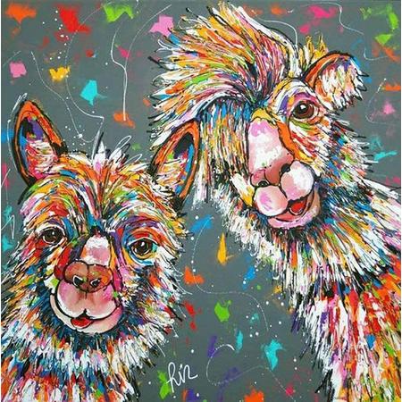Diamond Painting Llama 40 x 50 inches 5D DIY Full Round Drill Rhinestone Embroidery for Wall Decoration, frame