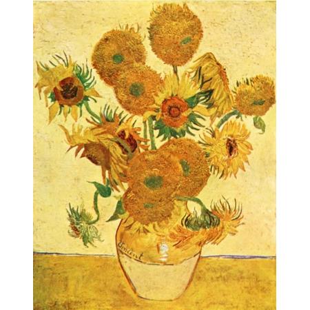 Diamond painting - Van Gogh - vaas met zonnebloemen, 40 x 50 cm met frame