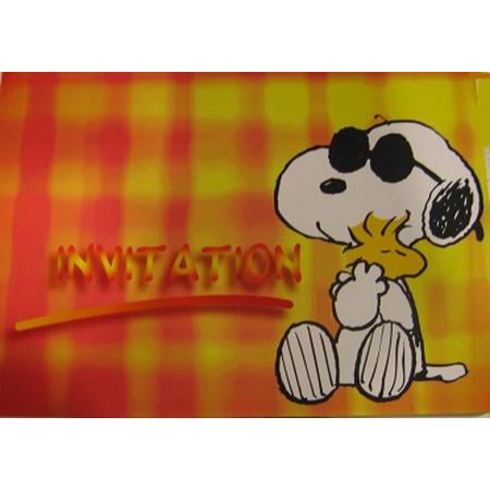 12 x uitnodiging Snoopy