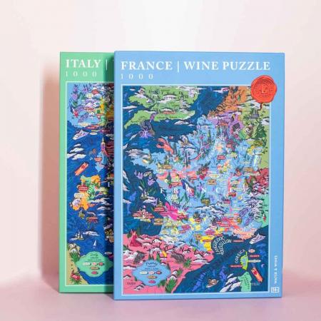 Puzzel - 2 stuks - Italië & Frankrijk - Wijngebieden - Wijnliefhebber