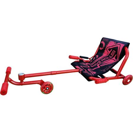 Wave Roller met verlichting in de wielen - Rood - Skelter - Ligfiets - Ezy roller - Voor kinderen van 3 tot 14 jaar