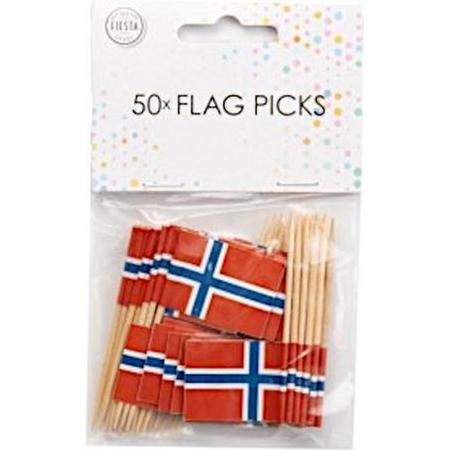 Wefiesta Cocktailprikkers Noorwegen 8 Cm Papier/hout 50 Stuks