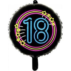   Folieballon 18 Neon 45 Cm Zwart