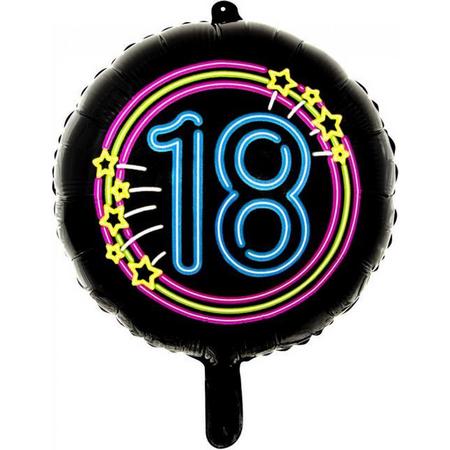 Wefiesta Folieballon 18 Neon 45 Cm Zwart