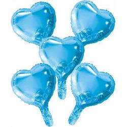   Folieballonnen Hartvorm 22 Cm Blauw 5 Stuks