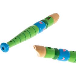 Houten fluit gekleurd schoolinstrument- Fluit- Blokfluit