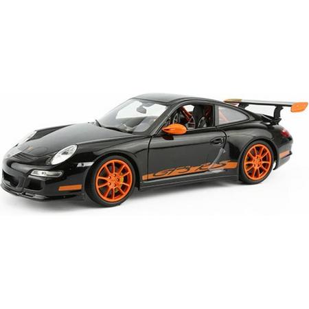 Porsche 911 GT3 RS (Zwart/Oranje) 1/24 Welly - Modelauto - Schaalmodel - Modelauto - Miniatuurauto - Miniatuur autos