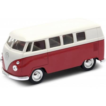 Volkswagen bus 1962 T1 Welly 49764 Rood in vensterdoos