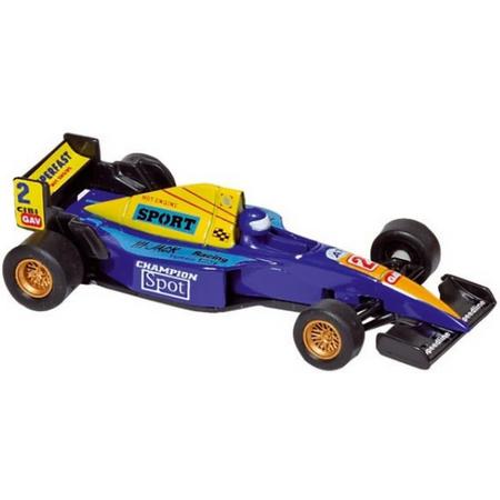 Welly Metalen auto: formule 1 racer blauw 10,7 cm