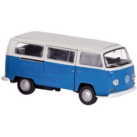 Welly Metalen volkswagen bus 1972: 11,6 cm blauw