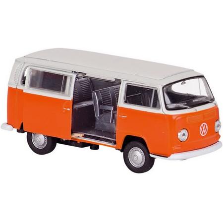 Welly Metalen volkswagen bus 1972: 11,6 cm oranje