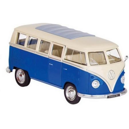 Welly Metalen volkswagen bus t1: blauw 13,5 cm