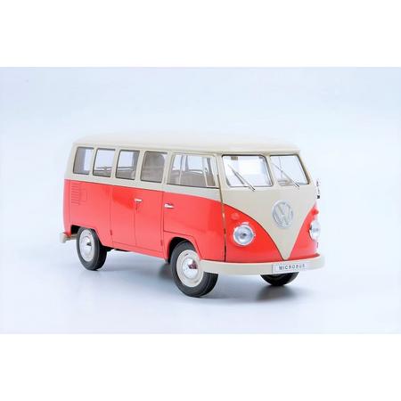 Welly Volkswagen T1 Microbus 1963 Rood 1/18
