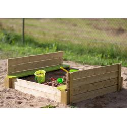 Zandbak met deksel en bankjes - Geimpregneerd FSC hout - Zankbakken voor kinderen incl. gronddoek